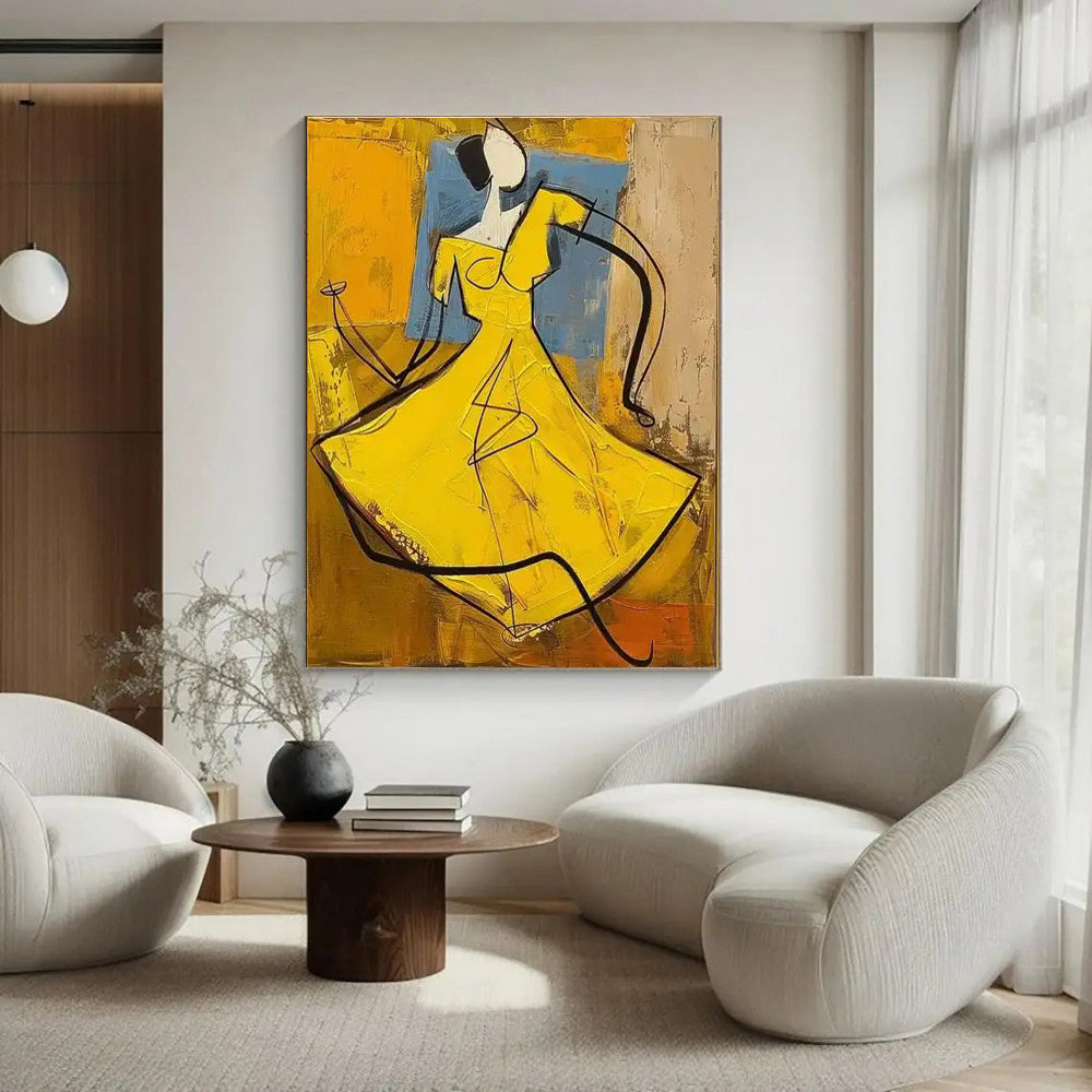 Hand-Painted Abstract Portrait Oil Painting