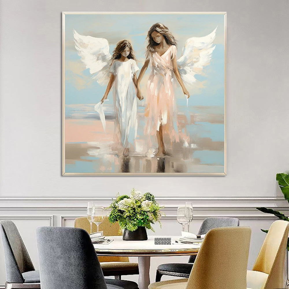 Angel Sisters Walking On Water Oil Painting On Canvas or
