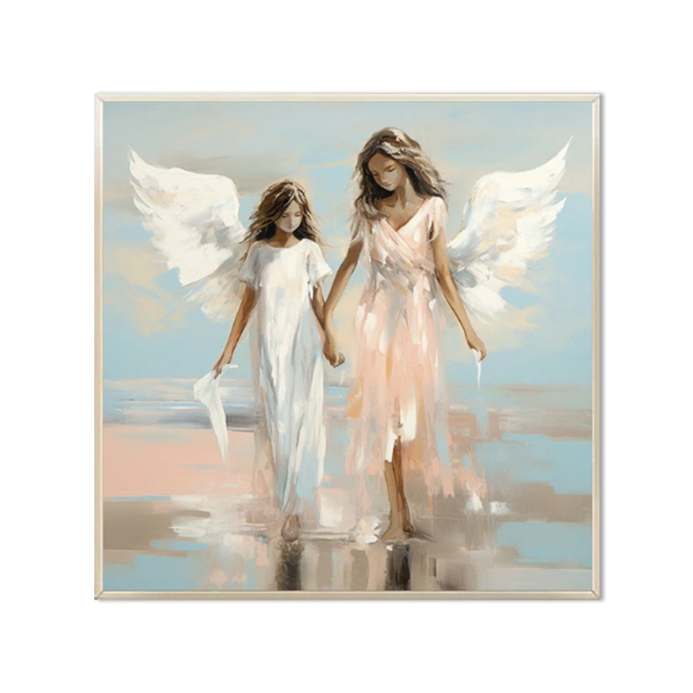 Angel Sisters Walking On Water Oil Painting On Canvas or