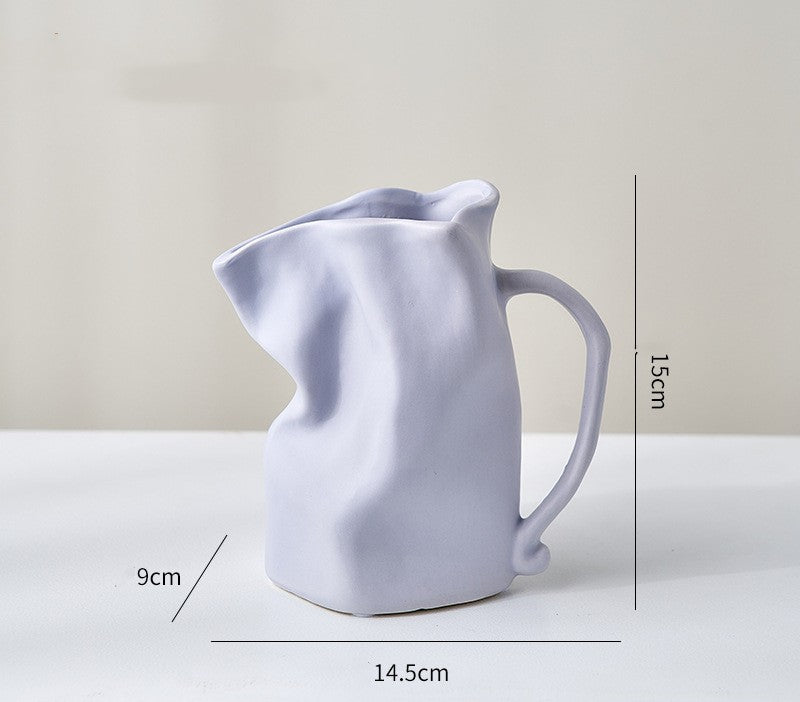Electroplated Ceramic Fold Vase – Modern Luxury Home Decor