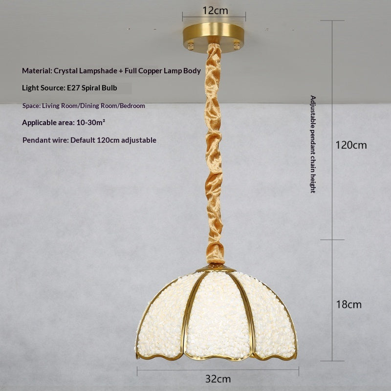 Light Luxury Vintage Crystal Chandelier – Solid Copper Restaurant Lighting