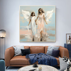 Angel Sisters Walking On Water Oil Painting On Canvas or