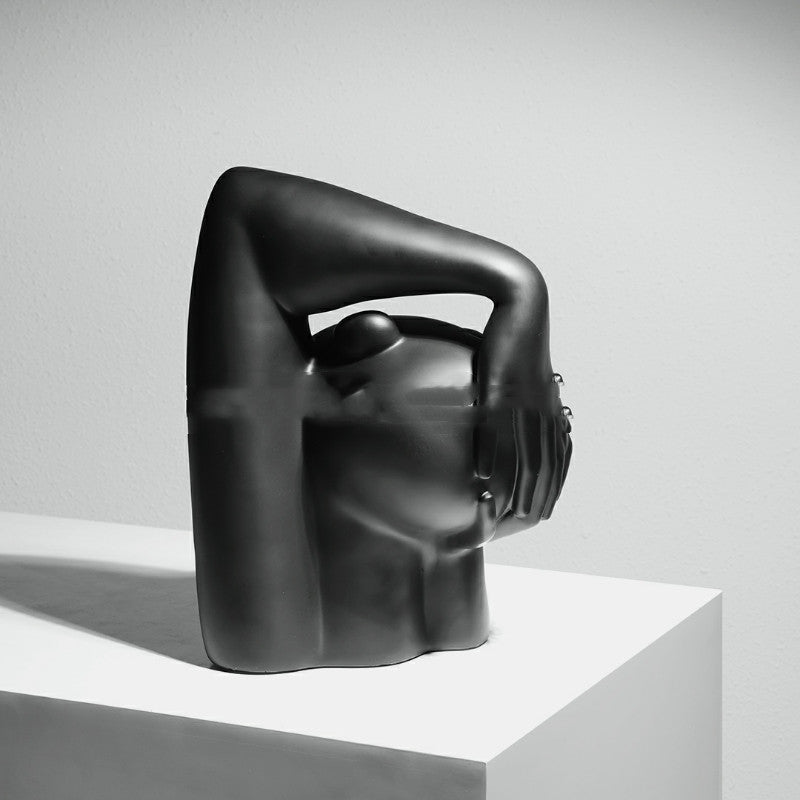 Minimalist Crooked Head Sculpture – Contemporary Art Decor