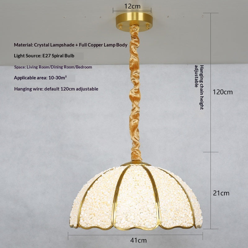 Light Luxury Vintage Crystal Chandelier – Solid Copper Restaurant Lighting