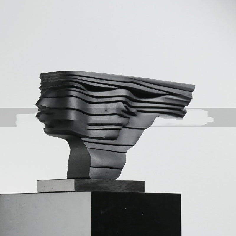 Luxury Black Abstract Figure Sculpture – Contemporary Art Decor
