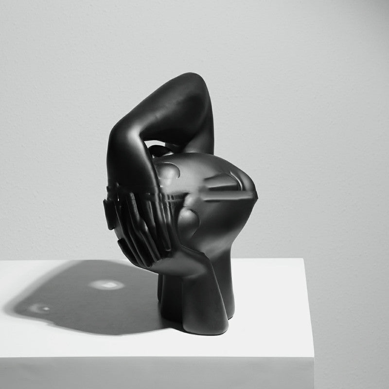 Minimalist Crooked Head Sculpture – Contemporary Art Decor